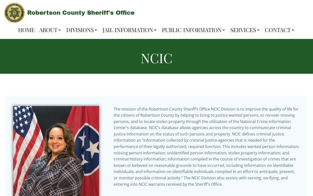 Robertson County active warrant records source on restricted NCIC operations