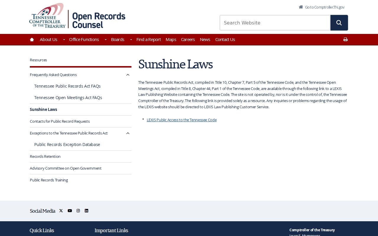 Robertson County warrant search public records request guidance under Tennessee law