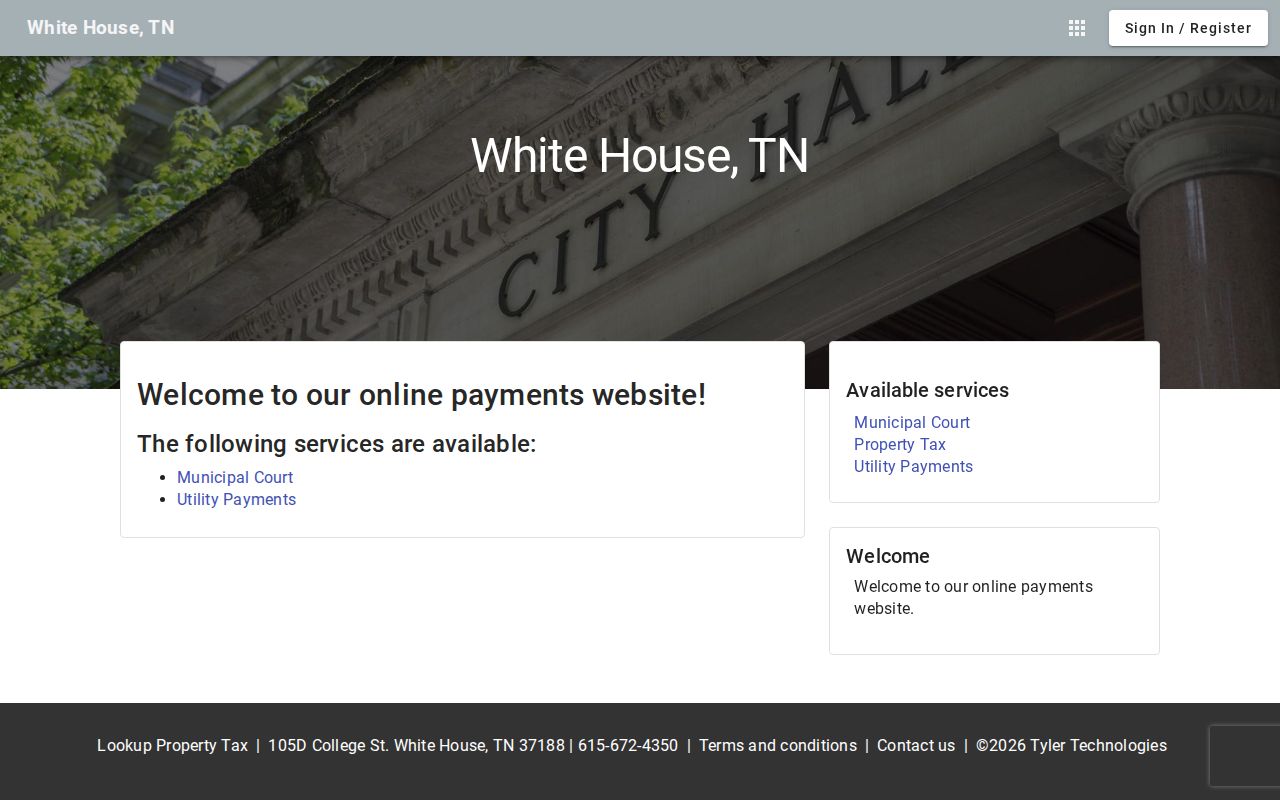 White House warrant records source showing the official municipal citation portal